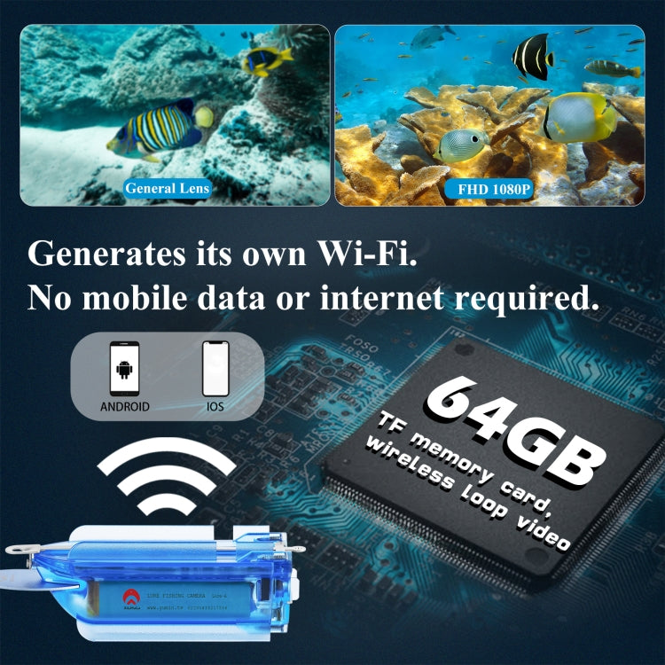 Lure 1080P Wireless Underwater Fishing Video Camera with Loop Recording / APP Remote Control Lure 1080P Wireless Underwater Fishing Video Camera with Loop Recording / APP Remote Control